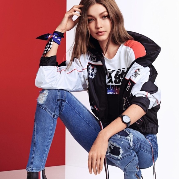 **RARE** Gigi Hadid x Tommy Hilfiger Speed Windbreaker Jacket size M - Picture 11 of 12